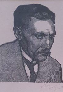 Richard Kaljo "Juhan Liiv" puugravüür 1951